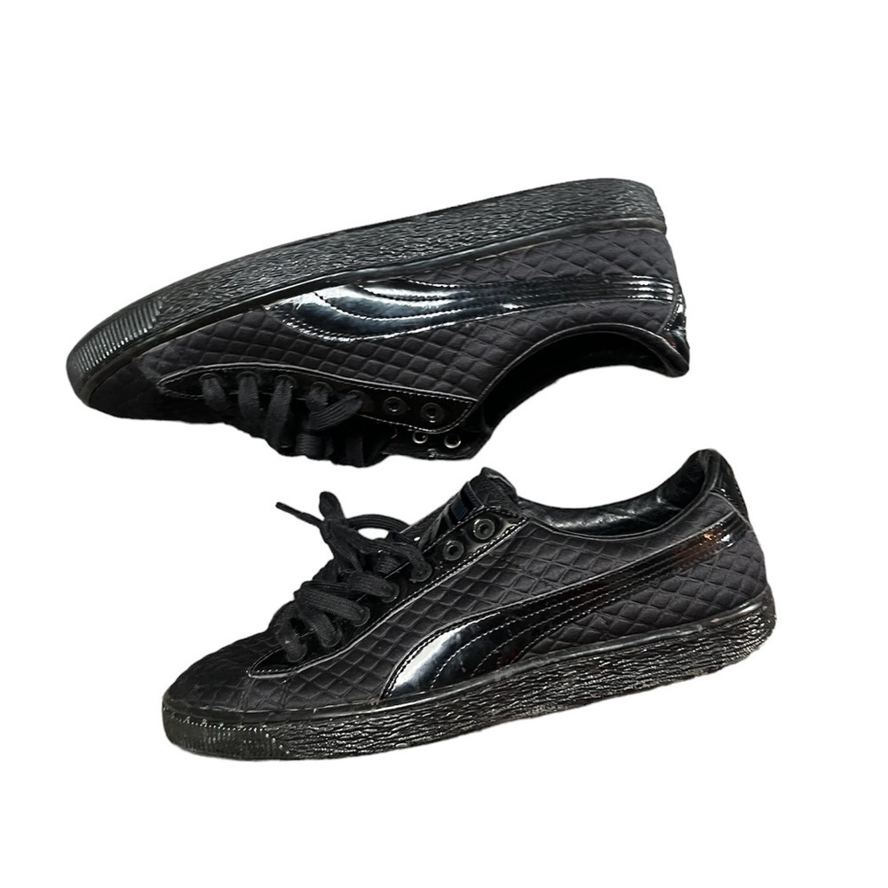 Puma x MeekMill Basketball Quilted Sneakers Black has wear needs‎ cleaning Sz 9